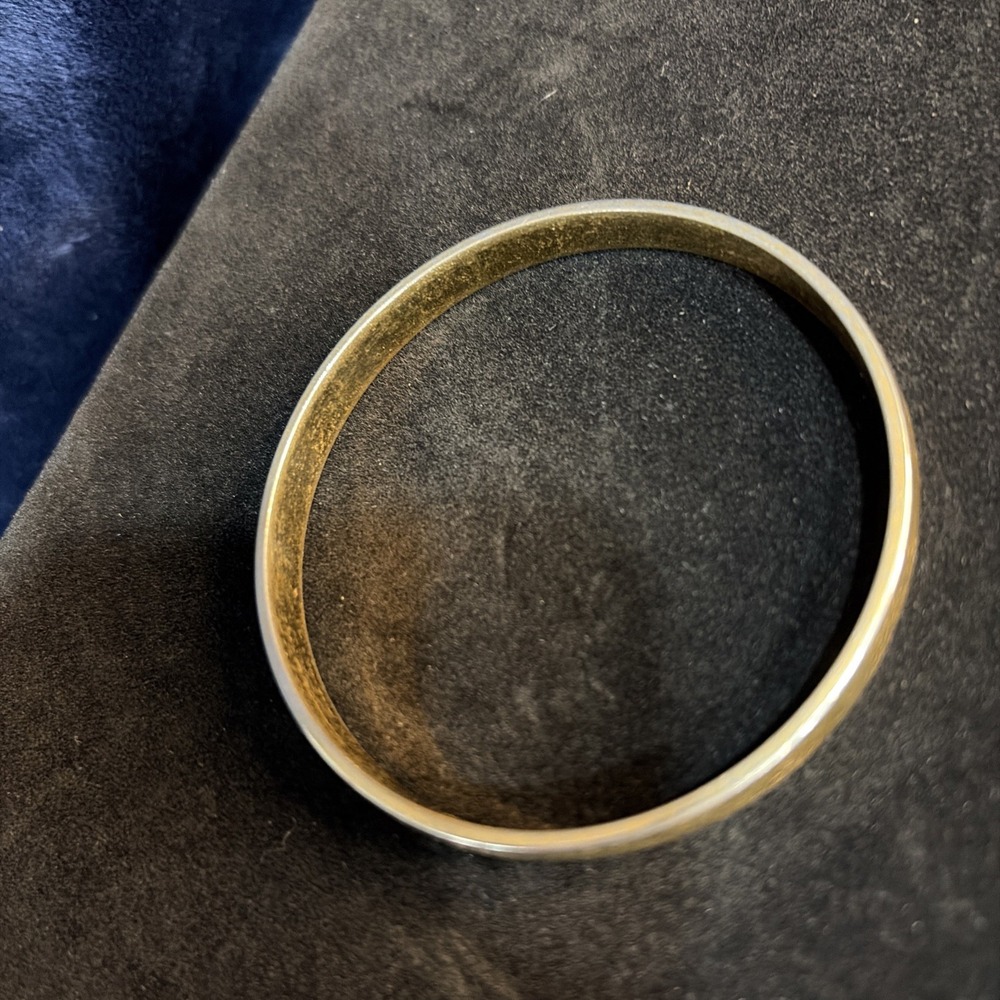 Vintage Monet Smooth Gold Plated Bangle Bracelet Signed Mid Century Modern - Picture 4 of 6